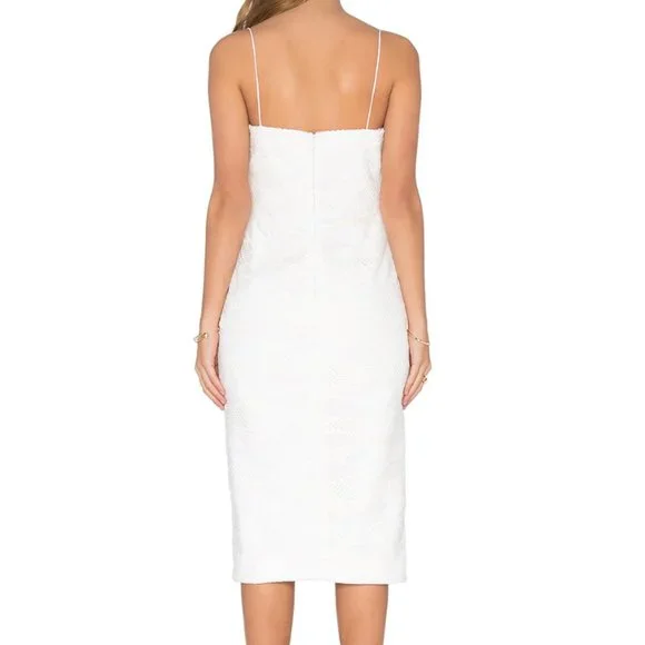 NICHOLAS White Lace Sweetheart Cocktail Dress